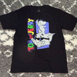 NWOT Tom and Jerry Black Graphic T-Shirt - M